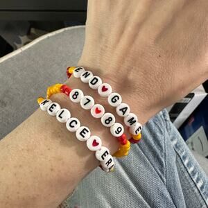 Handmade Taylor Swift Travis Kelce End Game Friendship Bracelets Red Yellow